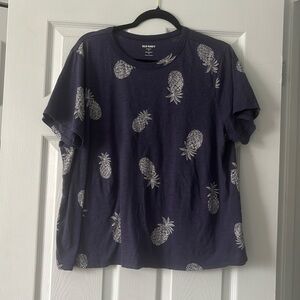 Xl blue pineapple print T-shirt